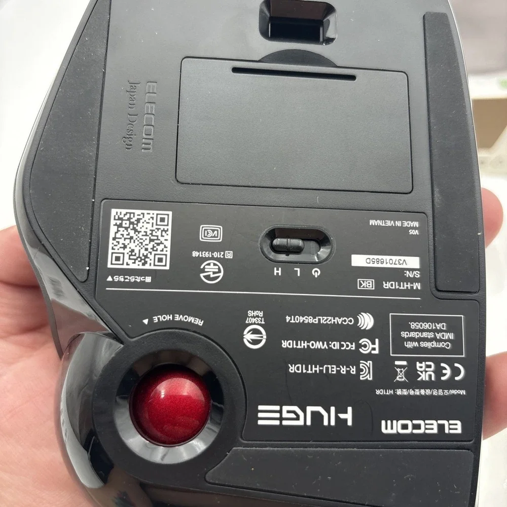 ELECOM Huge Trackball 2.4GHz Wireless USB Mouse M-HT1DRBK